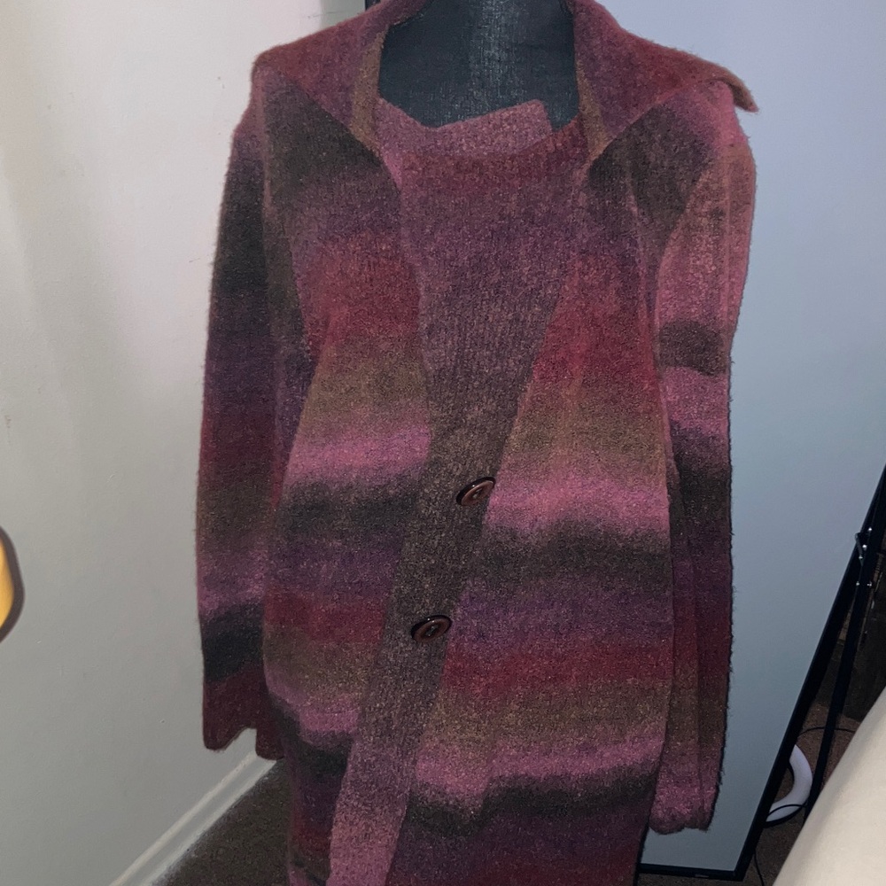 CJ Banks Multicolor Cowl Neck Sweater